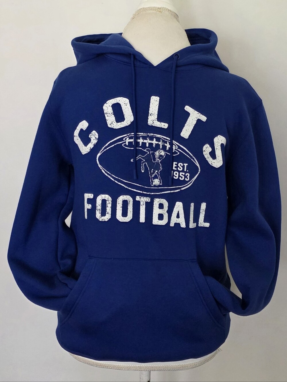 Men’s NFL Indianapolis Football Colts Blue Pullover Hoodie Size S Fanatics NEW